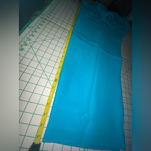 Turquoise/aqua formal 3 pc set, with silver geometric beading design, NWT, Sz 1X - Picture 15 of 16